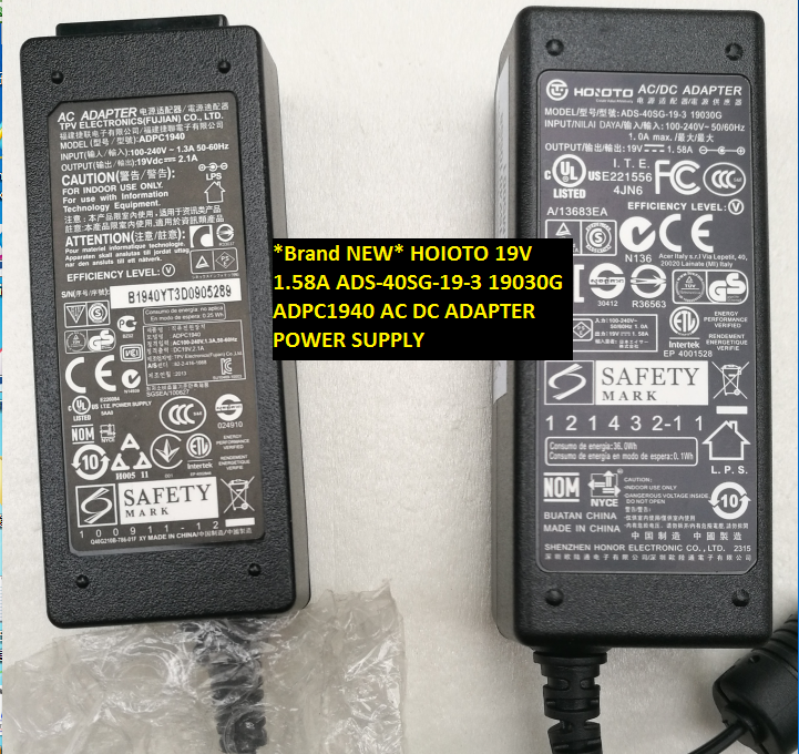 *Brand NEW* HOIOTO ADS-40SG-19-3 19V 1.58A 19030G ADPC1940 AC DC ADAPTER POWER SUPPLY